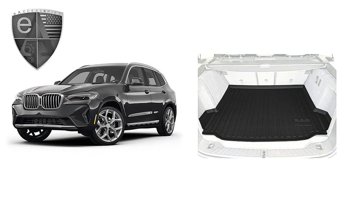 Pre-Cut Trunk Rubber Mat EA 2018-2024 Raised Weather-Resistant – Cars Car Cargo EACCESSORIES Non-Slip Trunk for with – Mat Mats Design – – to – Easy Lip Install X3 for BMW Trunk Liner Laser