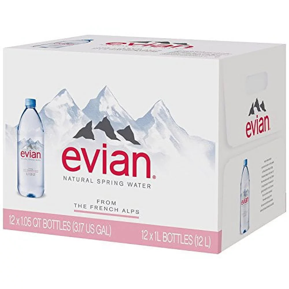 Natural Evian Spring Water pk. 12 1 A1 L,