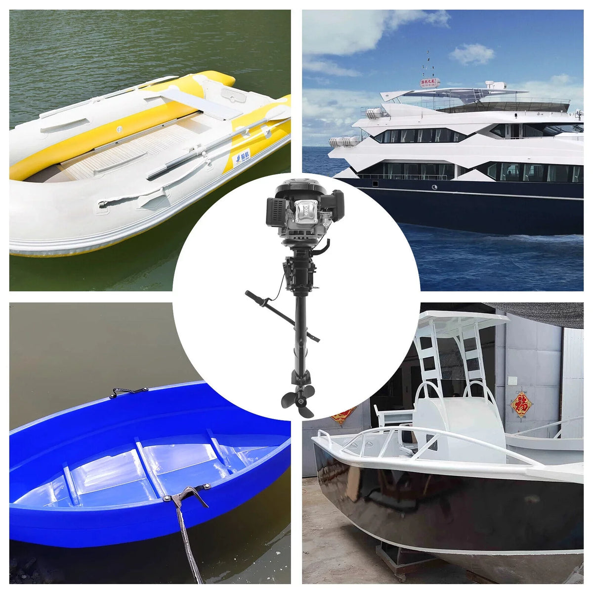 Motor Cooling Fishing 196CC Liters 3600R/Min Boat EngineWater 7.5 Outboard HP System 1.8