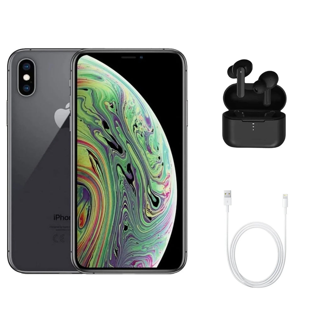 A) (Refurbished) Apple Wireless XS (Fully Earbuds Max Restored 64GB (Grade Gray w/ A1921 Unlocked) Space iPhone