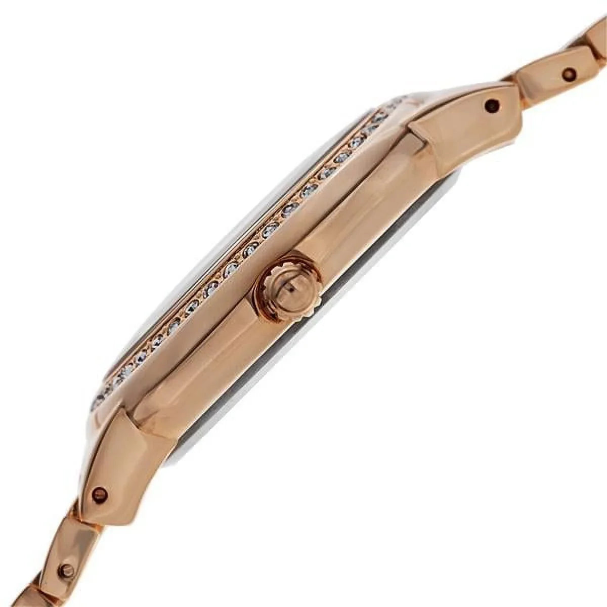 Rose-Tone Bracelet Swiss Women's Quartz Brass Crystal-Accented Watch