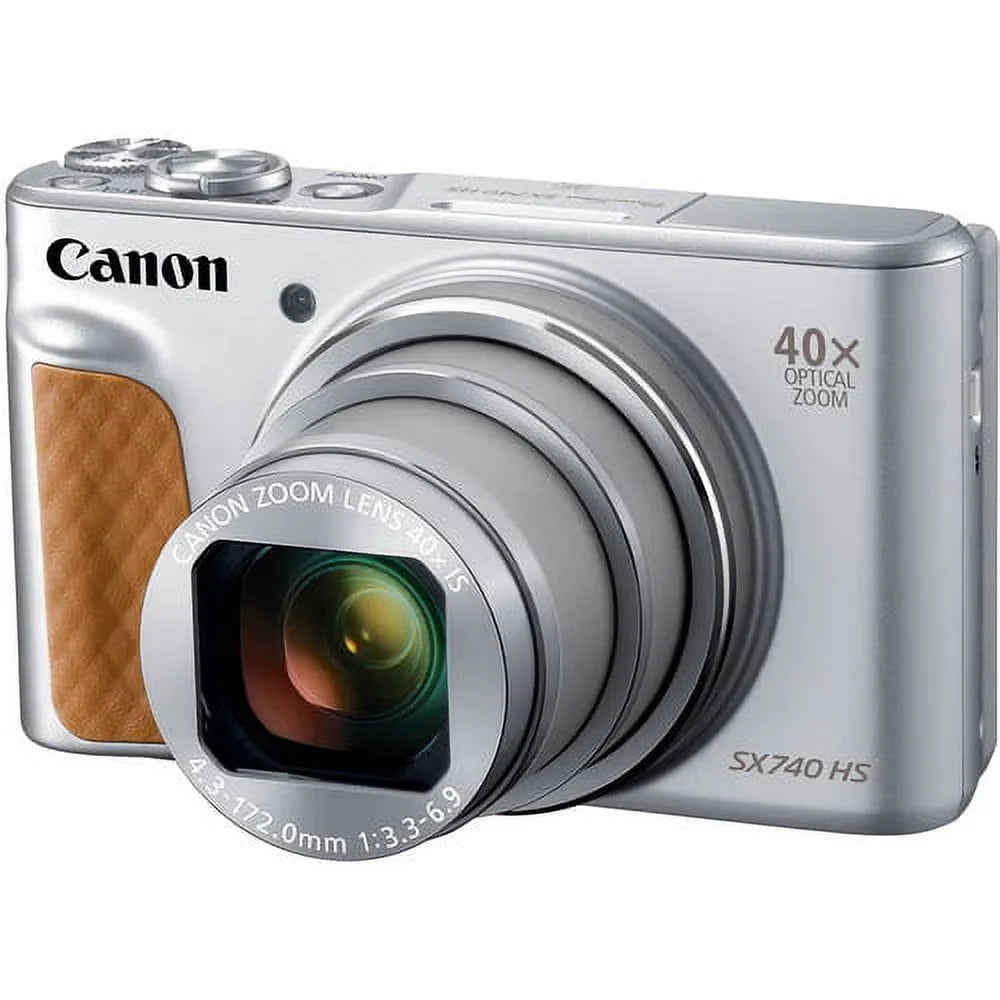 , Grip with SD Canon Digital SX740 Case More Tripod 64GB Memory Hand Camera Bundle (Silver) PowerShot , and