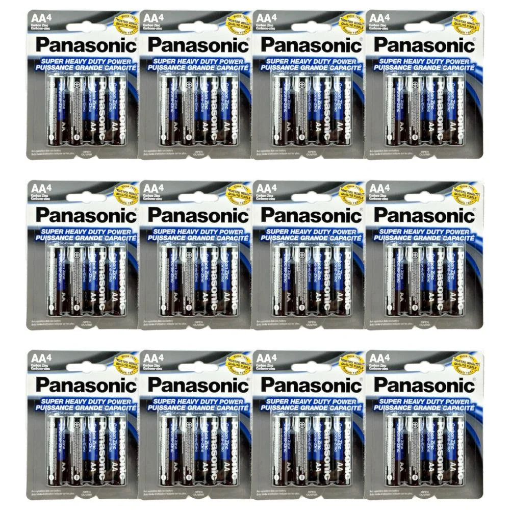 Batteries Panasonic 48 Battery Duty 1.5v Zinc AA Carbon Power Super Heavy PCS A Double