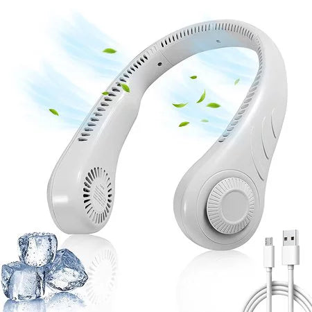 Neck Adjustable Fan Rechargeable , Bladeless Neckband Hanging Portable USB Home Office Speed Outdoor Mini HESHENG For Fan 3 Cooler