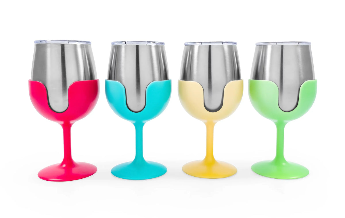 Construction, 18/8 Grade and the in Campsite Camco Insulated Stems, at Size (53068) Vacuum Wine 8oz Life a Better Features Removable Tumblers 4 Stainless is a | Steel Colorful Kitchen Comes