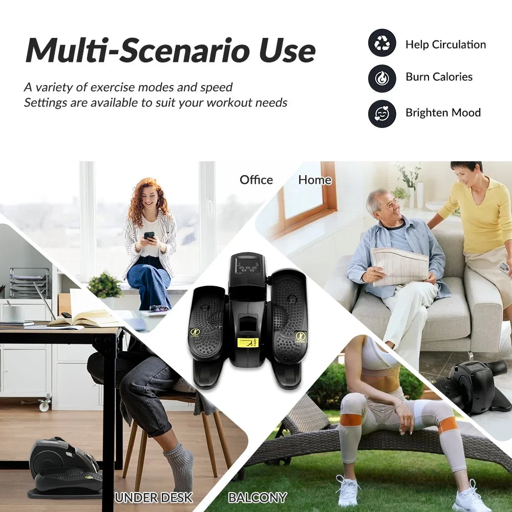 with Motorized Teens Machne Elliptical Quiet Adults Under While Pedal Portable Exerciser & Control, Sitting for Desk Seniors Leg Remote Exerciser