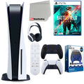 Starter Midnight Version Controller, (Sony Remote, Disc Media 5 with Microfiber Cloth Headset, 2042, Battlefield Disc) PS5 Playstation Bundle Black Accessory and Kit Extra Sony Cleaning