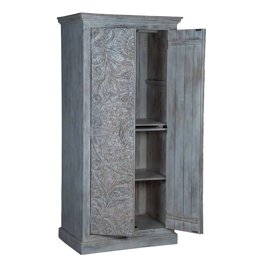 Shabby Chic Maadze Wardrobe White Carved