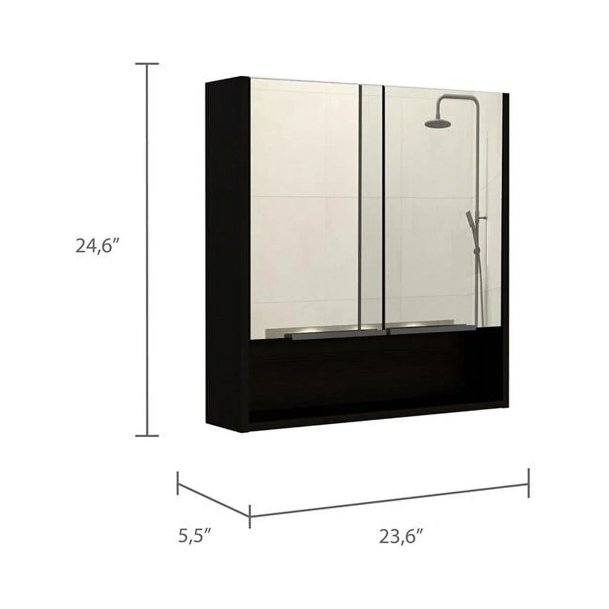 Square 2-Piece Cabinet Medicine & 63" One Set Linen Cabinet with Door Home