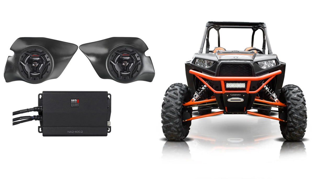 RZR 2014-2017 for Polaris 1000/900S/Turbo Speakers+Pods+2-Ch 6.5" Amp JVC