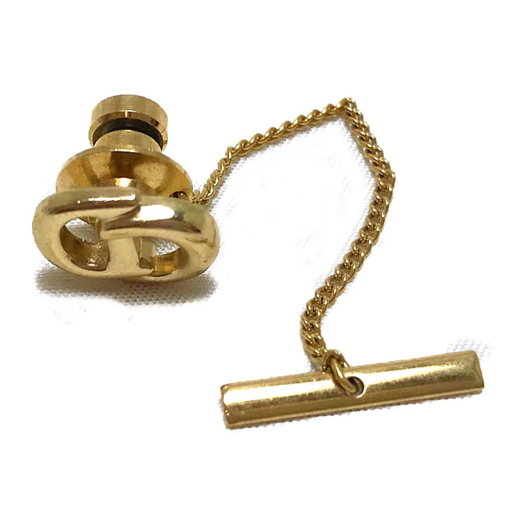(Good) men cuff Dior gold set tack tie Christian Pre-Owned