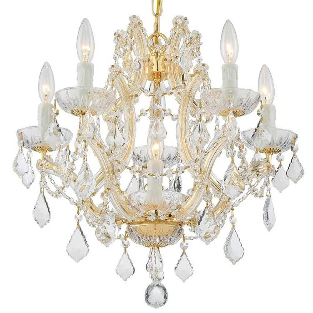 High-Swarovski Six Classic Type-Gold 20 Wide Finish Home Crystal Light Spectra 17 inches By Chandelier Street in Mini Bailey inches Style