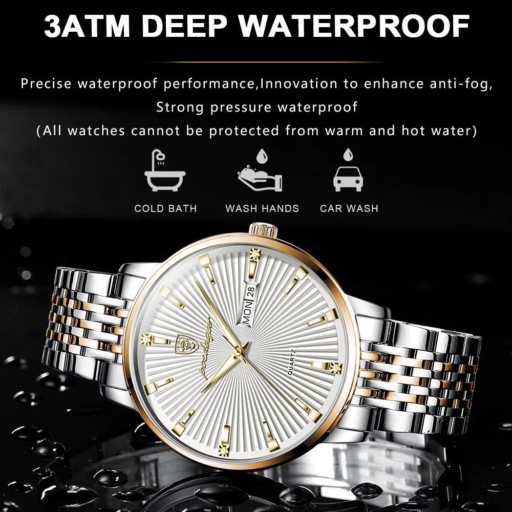 Clock Watch Ultra Male Thin Waterproof POEDAGAR Men Steel Luxury Gift Stainless Watches Luminous Men's Business Date&Week Quartz