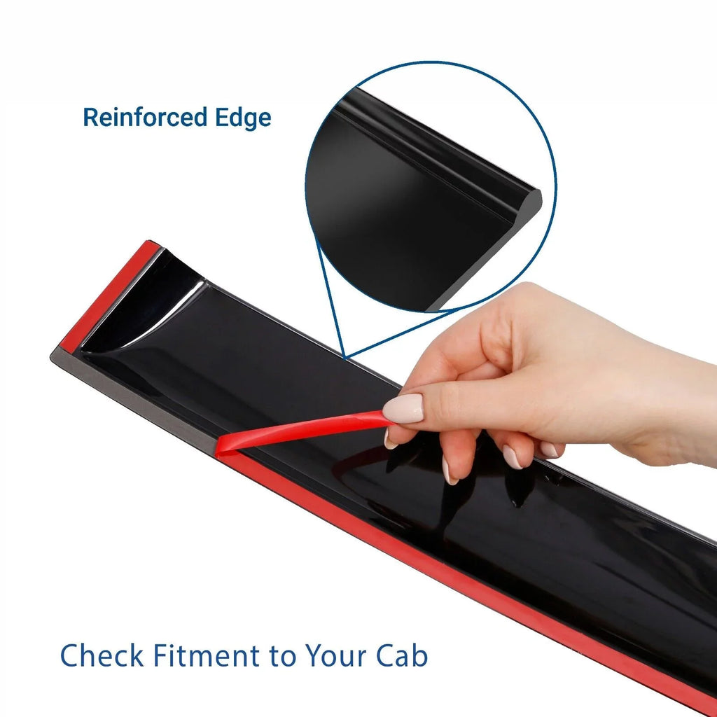 Truck 1500 Durable Incredibly Compatible ART Rain 419160 Vent Window Visors, Crew Silverado/GMC with Sierra Guards Window Tape-on 2019-2024 Cab, (Chevy) Chevrolet CLIM 4pcs- Accessories, Deflectors,