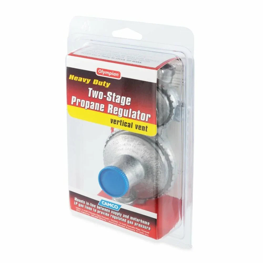 Silver - 2-Stage Regulator Camco Propane (59313) Vertical RV