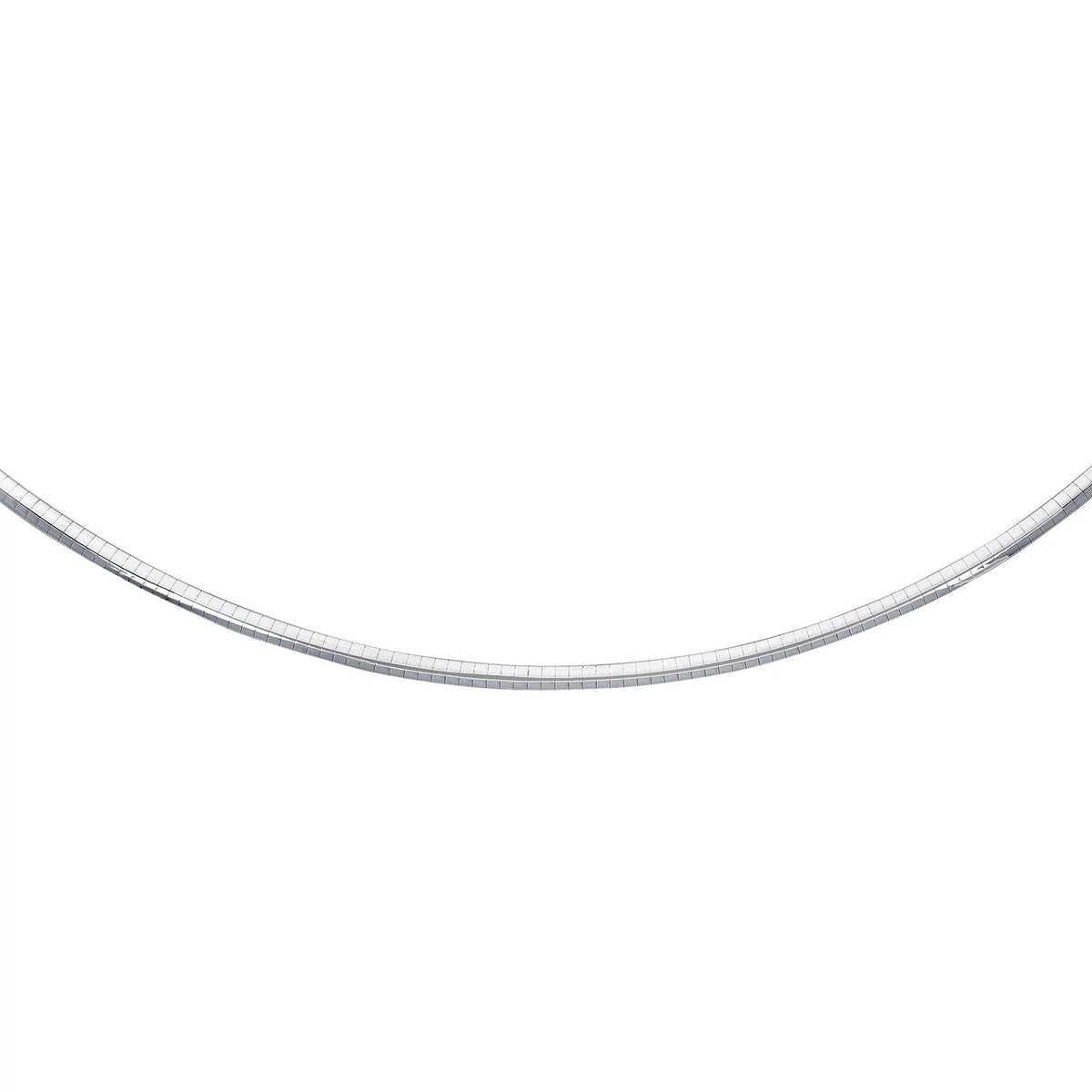 Sterling w/Lobster Classic Omega 16" Claw Rhodium Clasp 3 Round Silver Necklace JewelStop mm
