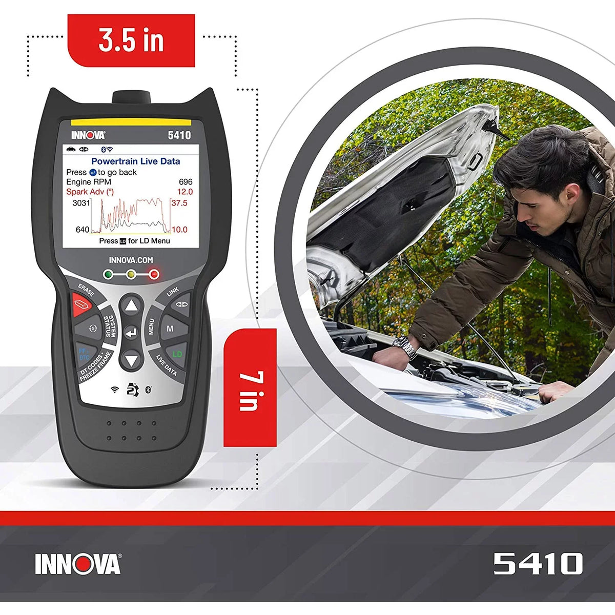 INNOVA Diagnostics Bluetooth Reader Automotive Code Tool 5410 CarScan Scanner