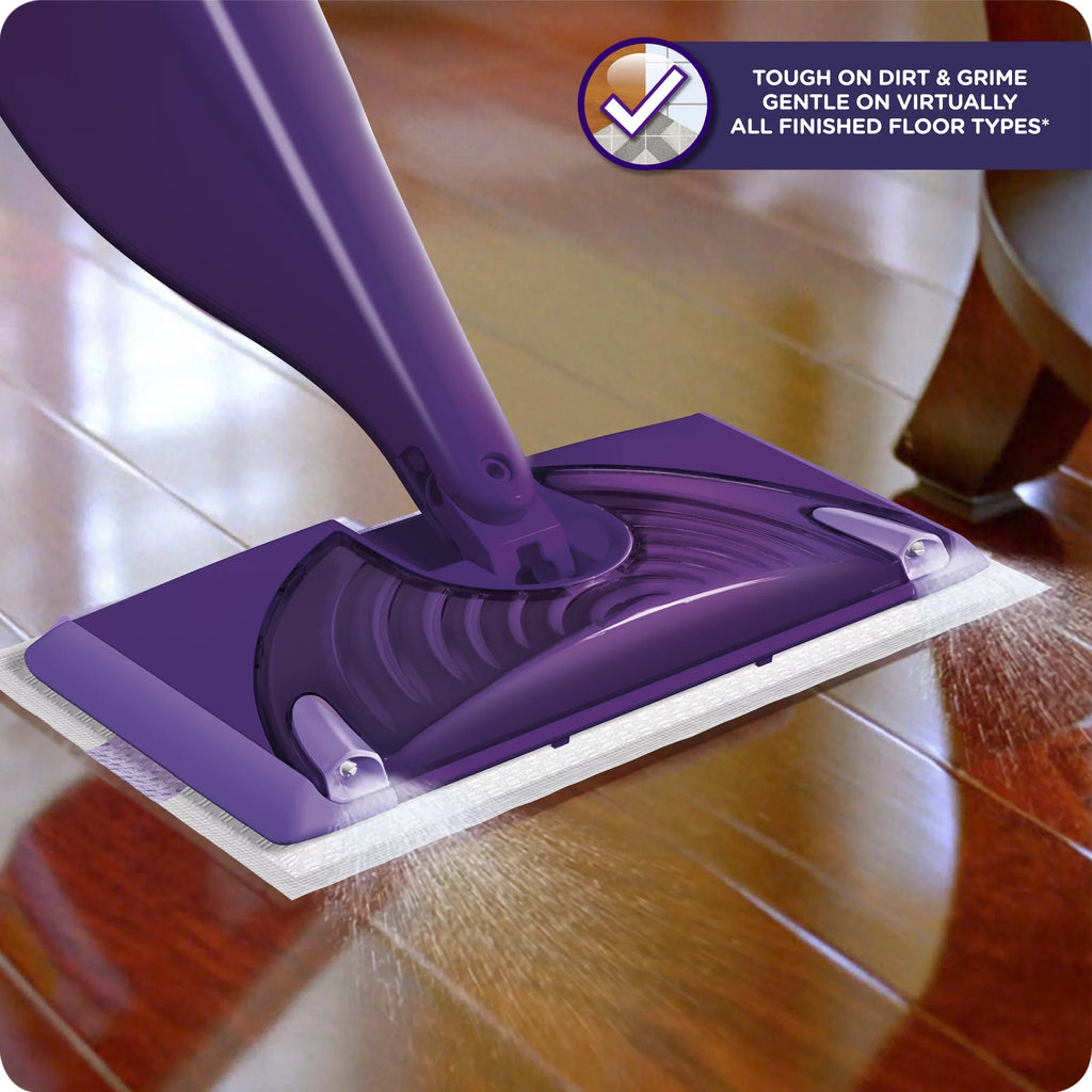 5 Kit WetJet Pads, Mop Swiffer 1 Mop, Floor Solution) (1 Cleaning Starter