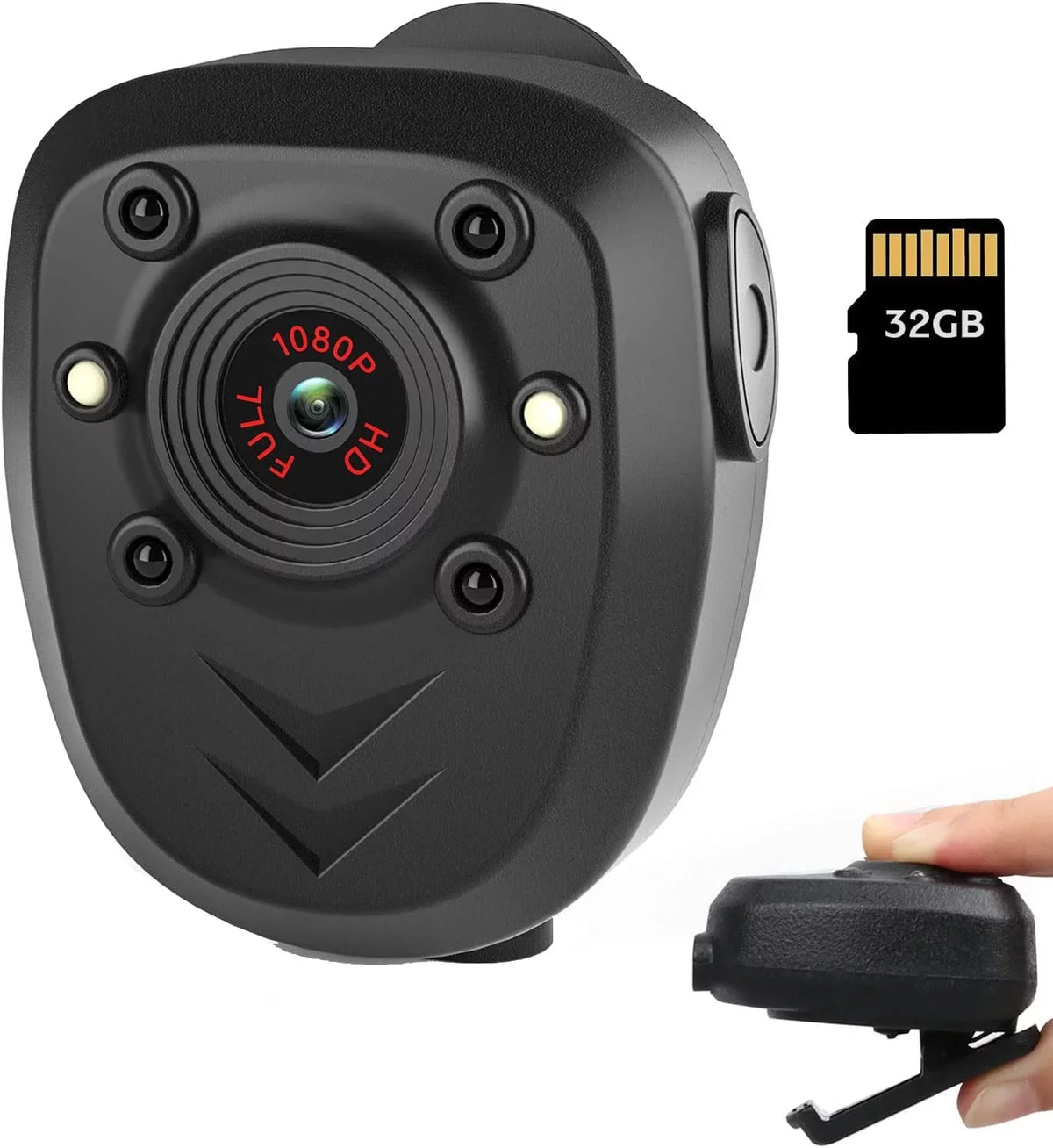 Security Life, Video,Night Body Battery Home Law Memory Police Vision, cam Video 32GB Mini Night Enforcement, with Vision, Card, 4-6HR Wearable Built-in Recorder, Camera HD1080P,Record Body Guard,