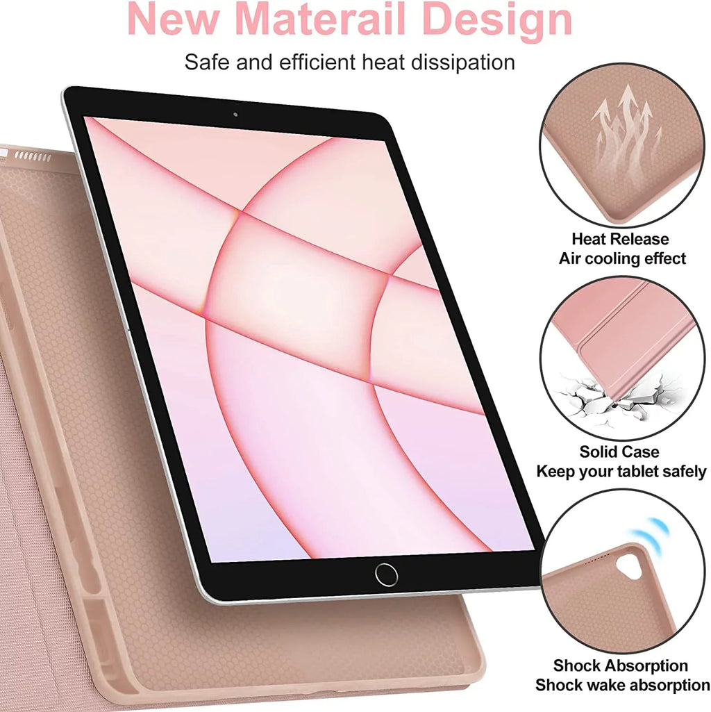 Kvago Keyboard 2022 Bluetooth Apple Built-in Keyboard 5th iPad iPad Case for Holder Pencil Pink Air Gen