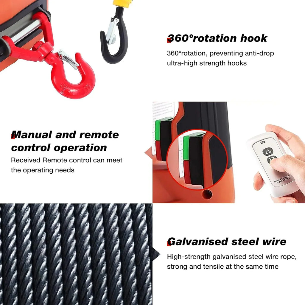 Unleash 110V Wireless 2200LBS Perfect for Hoist Versatility Loads with Portable Crane System – Power and Battery Remote, Winch, 3-in-1 Electric and Heavy Tackling with
