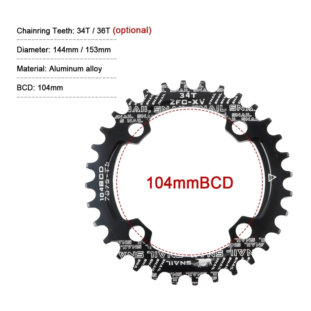Set Speed Single Aluminum 104 Enthusiasts Bike 8/9/10/11 Mountain Alloy Ring MEROCA 170MM for Crank Biking BCD Ideal - for - Crankset,