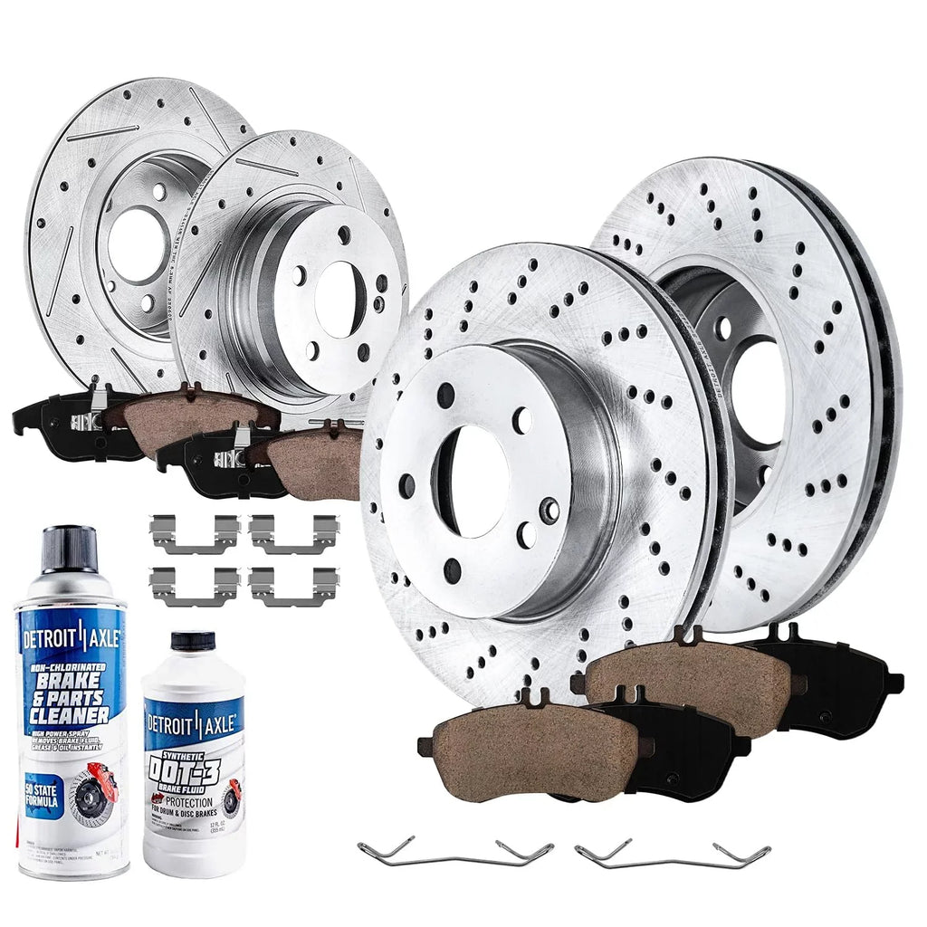 select: Brake - Mercedes-Benz Pads Ceramic MERCEDES-BENZ C Front Replacement Axle Brakes Fits Rear C250 C230 4MATIC 2008-2009,2012 and C300 Kit Rotors Detroit 300 Brake for &