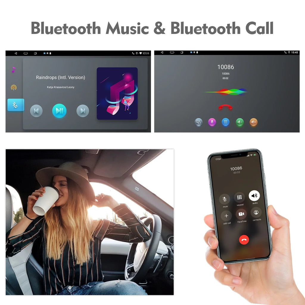 ZT for BMW Stereo 9-inch Carplay 12 Android Din Screen 75/MG QLED SWC Radio Backup Car Auto Double Android E46/M3/318/320/325/Rover Camera Support 6+128G Car Touchscreen with
