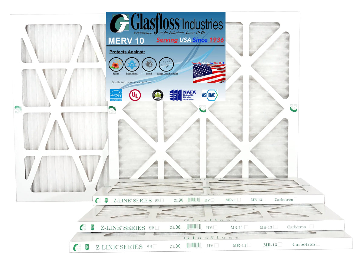 (Actual x Filter Size: 24x36x1 USA - in Glasfloss - Furnace - 10 -Qty:4 23.5 35.5x7/8 inch) MERV Made Air