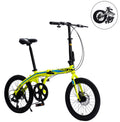 Bike, Frame, City Bike, Speed Yellow 8 Alloy Aluminium Folding 20"