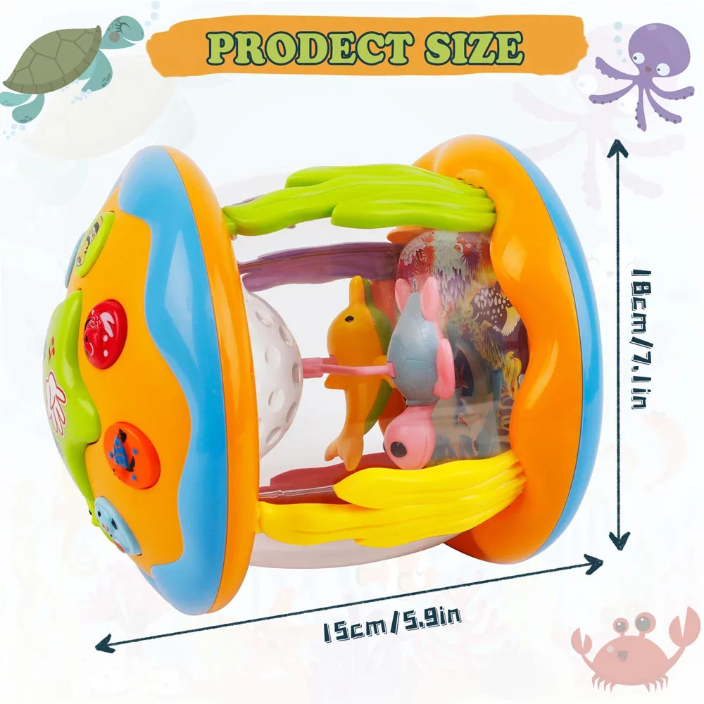 2 for Drum Boys 3+ Toddlers Melodies 6 Toys Musical Rotating Baby 12 up 1 Toys Learning Light Baby with Toys Months, Projector Gifts to , Educational Year Girls Old