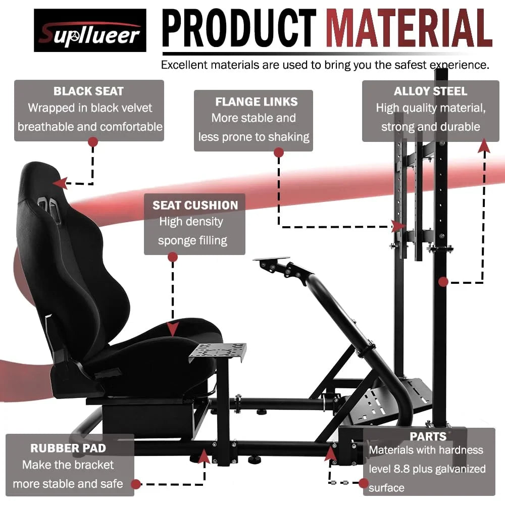 Logitech Sim Fanatec Supllueer with Racing G920 Seat TV G29 Fit Thrustmaster Stand & G923 Cockpit