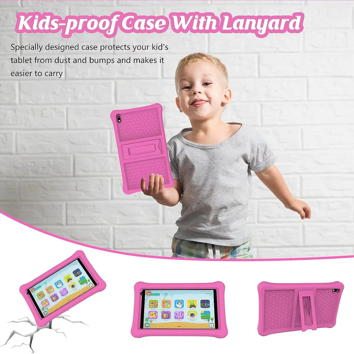 Control Tablet Toddler Tablet Dual Case, Tablet, with RAM WiFi, Parental Certificated, ROM 11 for Camera, inch Google Tablet for 7 Tablets, Androrid 32GB Kids Kids Bluetooth, Learning 2GB
