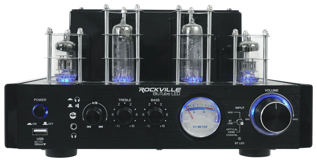 6.5" Receiver+(8) White LED Speakers Ceiling Theater Amp/Home Tube Rockville
