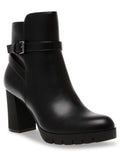Womens Booties Heel Zip-Up M Block Round Dress Cushioned Toe KLEIN Heidi 6 ANNE Buckle Black Accent