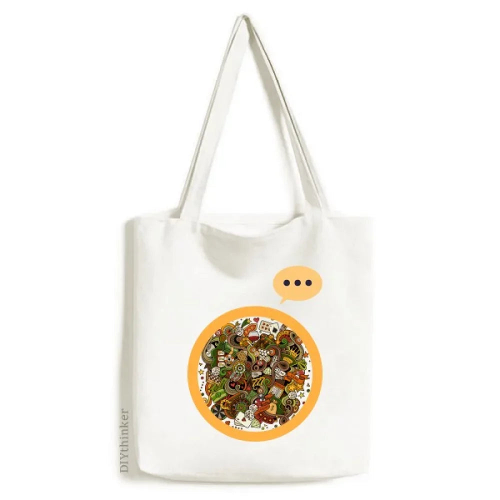 Expression Shoulder Bag Casino Sack Canvas Illustration Chips Bar Jackpot Card Poker Tote