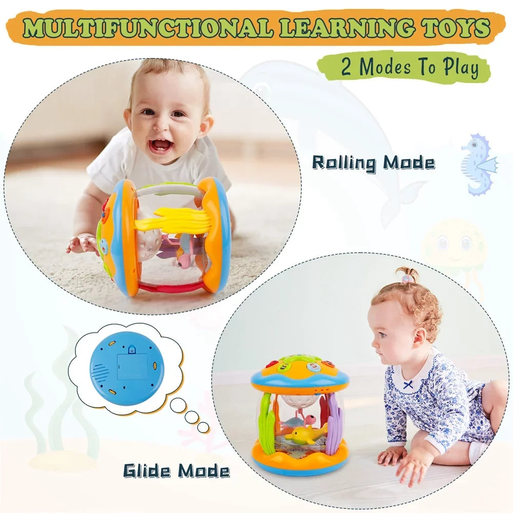 2 for Drum Boys 3+ Toddlers Melodies 6 Toys Musical Rotating Baby 12 up 1 Toys Learning Light Baby with Toys Months, Projector Gifts to , Educational Year Girls Old