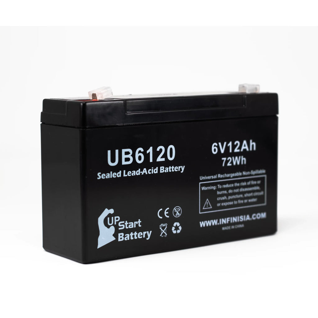 Acid 10 F2 - Includes Terminal, 12000mAh, F1 Lead Pack to 5x Battery Sealed Adapters Replacement - - Battery 850 F1 AGM, Tripp-Lite 12Ah, Compatible (6V, SLA) Terminal UB6120 Universal