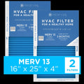 HEPA (MERV 16x25x4 Air 2-Pack) Cleaning 95% Filter 13, Air Pleated Particles Medify