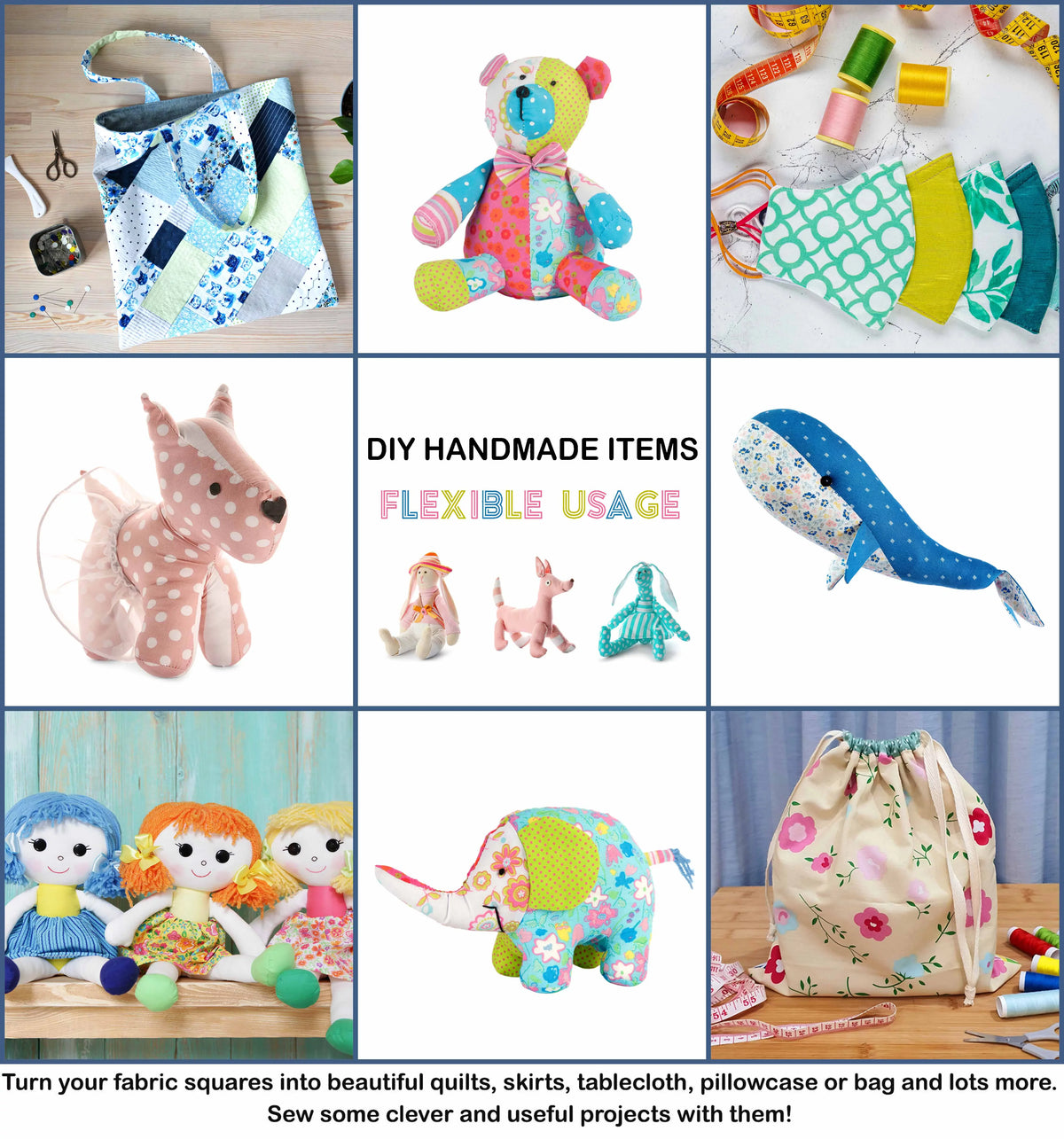 (Yellow) Pc Soimoi 22"DIY CottonPre-Cut Fat -Animal SkinPrint Quarter Bundle 18"x Quilting Patchwork-100% Fabric 8