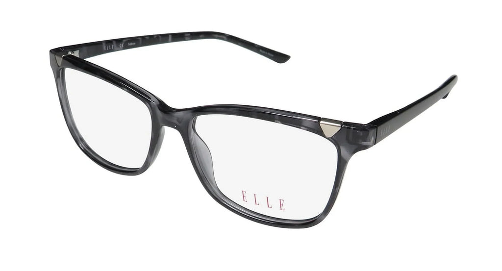 CASUAL AFFORDABLE BUDGET CAT EYE FRAME DEMO DESIGNER EYEGLASSES/SPECTACLES WOMENS/LADIES CAT NEW ELLE 13425 EYE 53-15-140 LENSES GRAY FULL-RIM