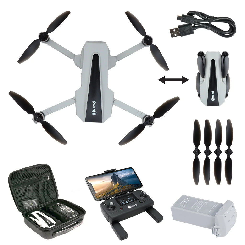 Quadcopter for Pro F31 Drone Wifi Foldable Contixo Beginners Camera, FPV 2.5K GPS with and Adults