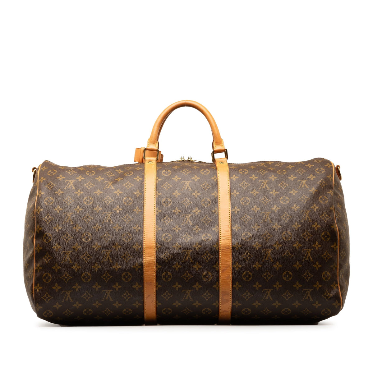 Pre-Owned Keepall Authenticated Bag Unisex Monogram (Good) Bandouliere Vuitton Brown WeekenderBag Canvas 60 Travel Louis