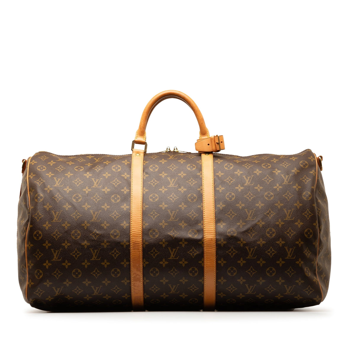 Pre-Owned Keepall Authenticated Bag Unisex Monogram (Good) Bandouliere Vuitton Brown WeekenderBag Canvas 60 Travel Louis