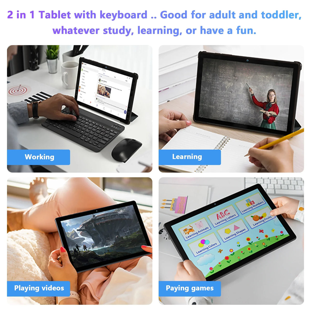 Tablet 11,Tablet Expand 1 inch Battery,Latest Keyboard,10 Camera,Wi-Fi,Bluetooth,GPS,Black Cellular with 128GB to ),6000mAh Android Octa-Core PC,Dual ROM(up 1.6GHz in 4G Tablets,64GB 2
