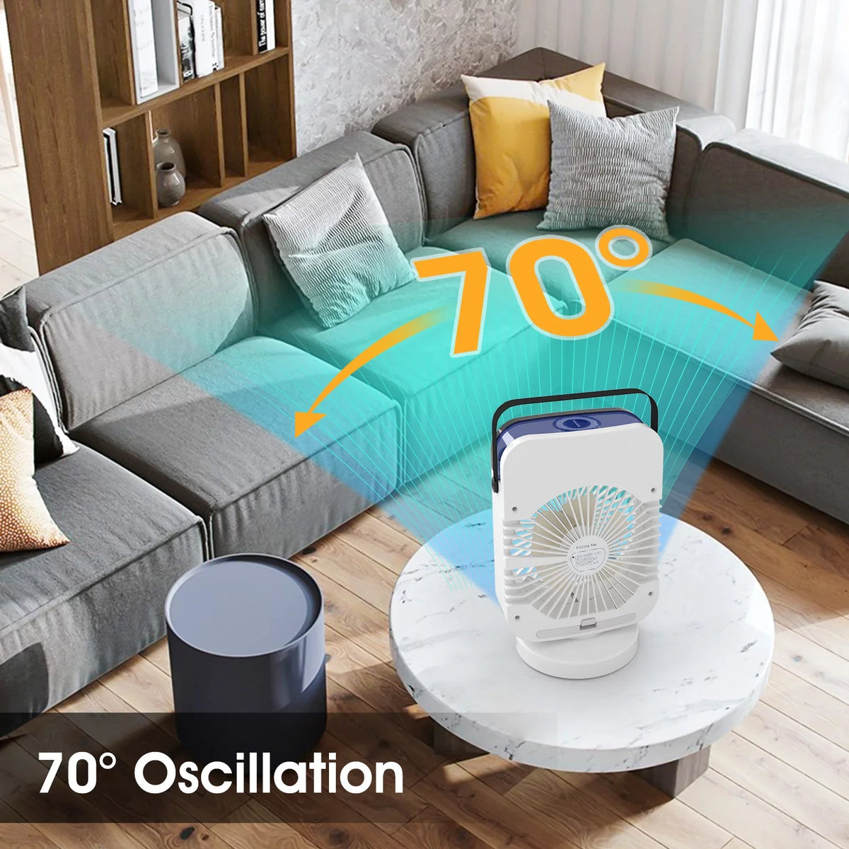 Air 4 Speeds,Oscillation/Humidifier/Timing Fan Function, Office Portable Camping Cooling With Room Personal Desktop Light Cooler Conditioner,Mini Small Led With For Evaporative Air