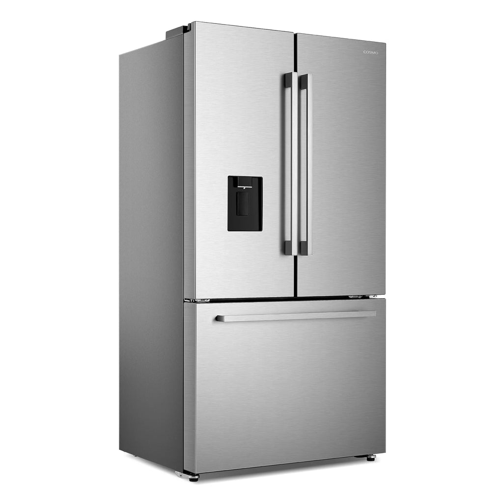 ft. Steel Dispenser 22.4 Refrigerator French in cu. 3-Door Water Door Stainless