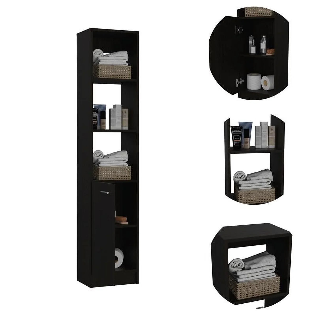 Square 2-Piece Cabinet Medicine & 63" One Set Linen Cabinet with Door Home