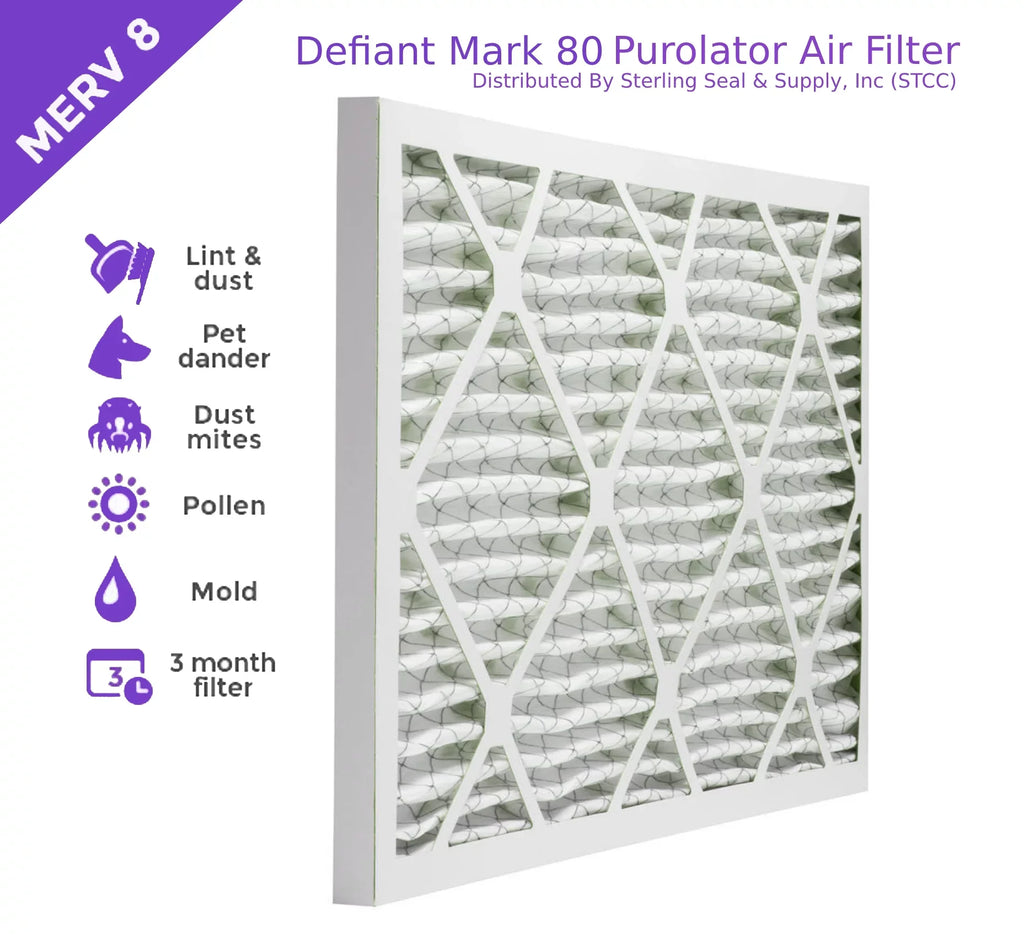 Pleated DMK80 (6 Extended Purolator Surface MERV 14x20x1, Air Pack) 8, Filter, Mechanical
