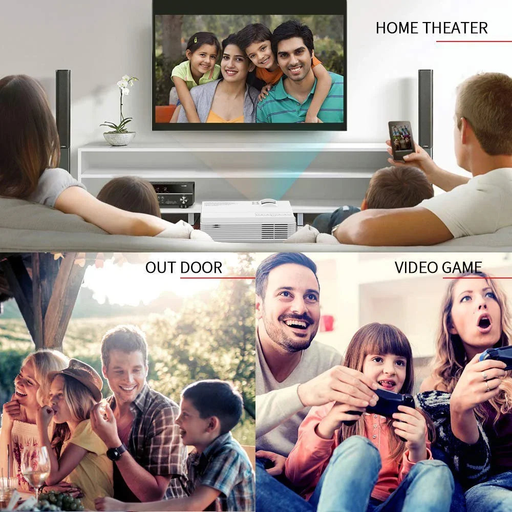 Portable LED TV PS4, 65000 USB Life, Support Hours Mini AV Display, 3 Projector TF, Leisure 1080P Lamp and Stick, Supported VGA, HDMI, Projector (White) VANKYO with Compatible 200'' with